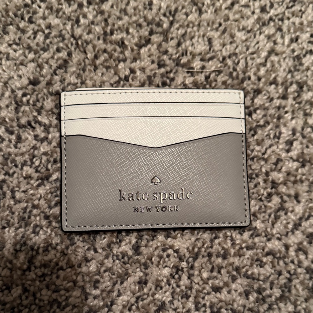 Kate Spade Gray and White Card Holder